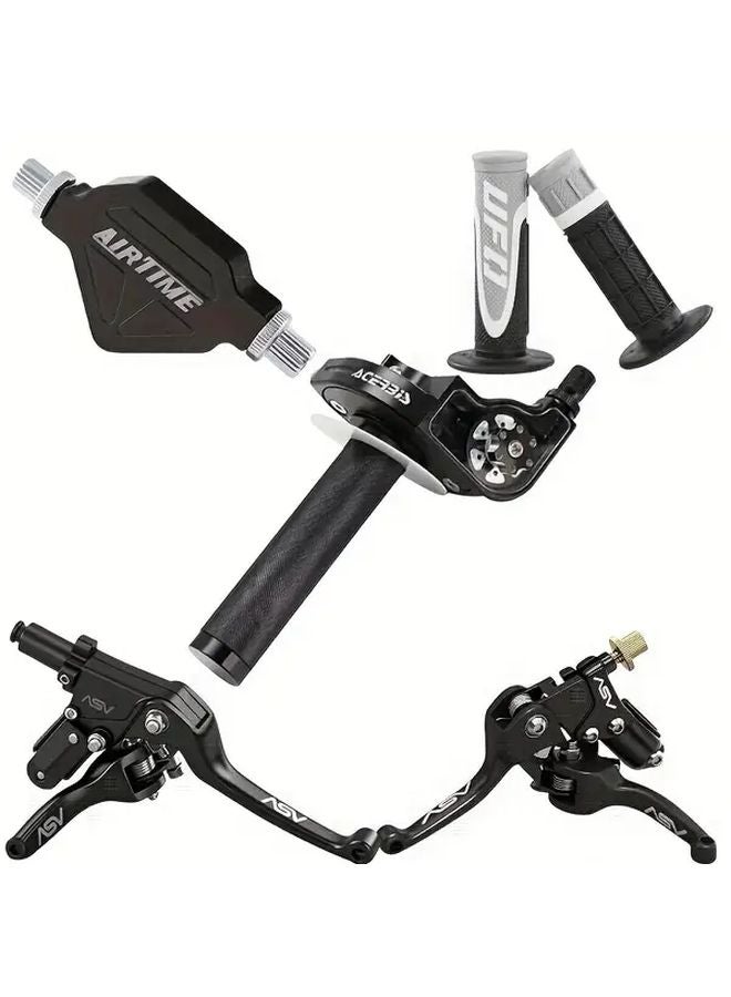 Universal Motorcycle Brake Lever Throttle Grip CNC Quick Twist Assembly Generation Handle Blue - Image 4